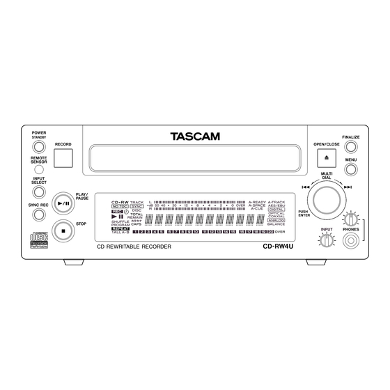 TEAC PROFESSIONAL TASCAM CD-RW4U Guide D'utilisation