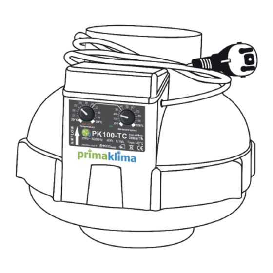 primaklima PK 100 TEMP CTRL Instructions De Montage Et D'utilisation