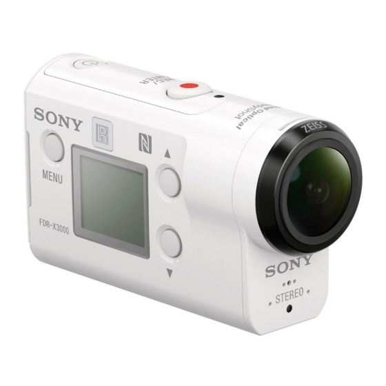 Sony FDR-X3000 Mode D'emploi