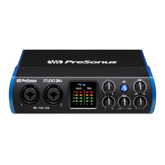 PRESONUS Studio 24c Avant De Commencer
