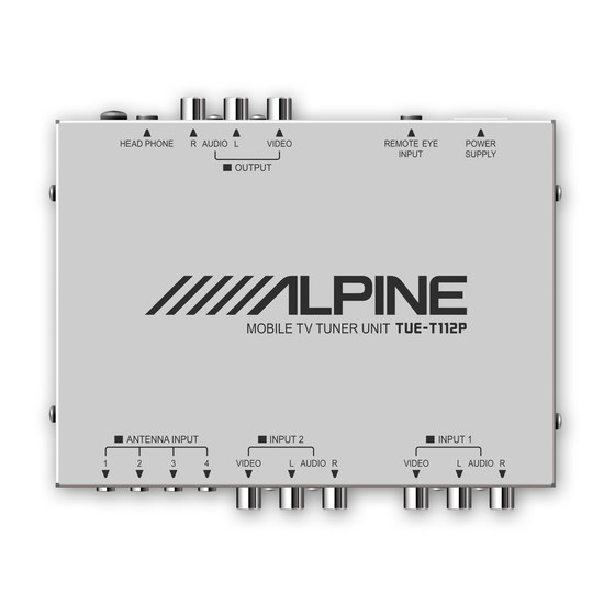 Alpine TUE-T112P Mode D'emploi