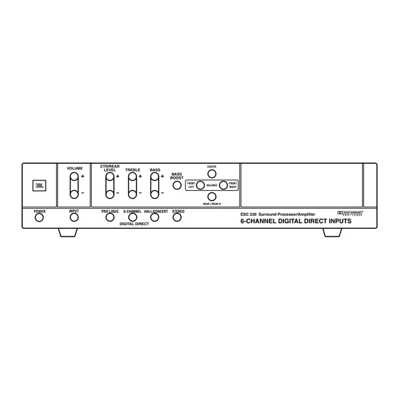 JBL ESC 230 Guide D'installation Simplifiée