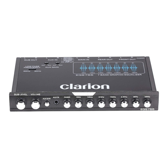 Clarion EQS755 Manuels