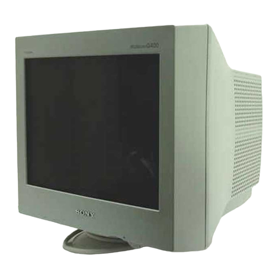 Sony Trinitron CPD-G400 Mode D'emploi