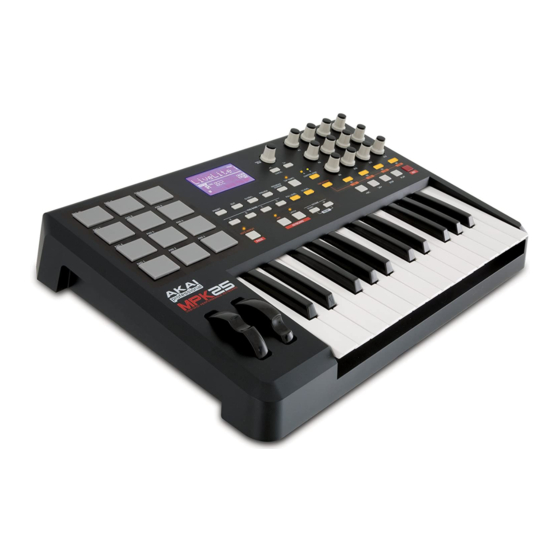 Akai Professional MPK 25 Guide D'utilisation Rapide