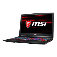 Msi GE63 RAIDER RGB 8RE Manuel D'utilisation