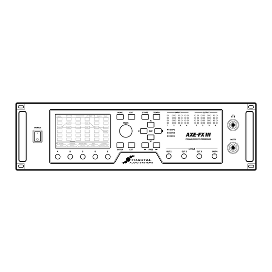 Fractal Audio Systems AXE-FX III Mode D'emploi