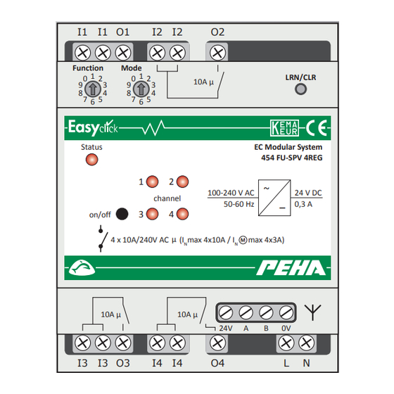 PEHA 454 FU-SPV 4REG Notice D'installation Et D'utilisation