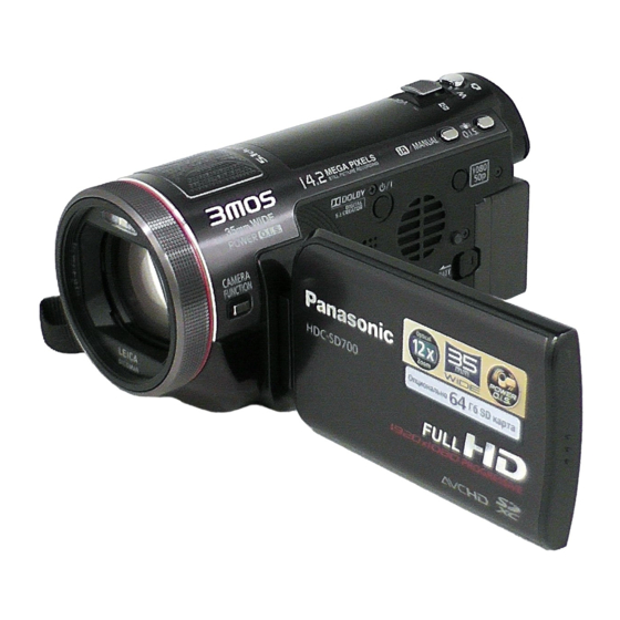 Panasonic HDC-SD700 Mode D'emploi