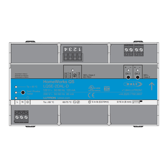 Lutron DALI LQSE-2DAL-D Guide Rapide