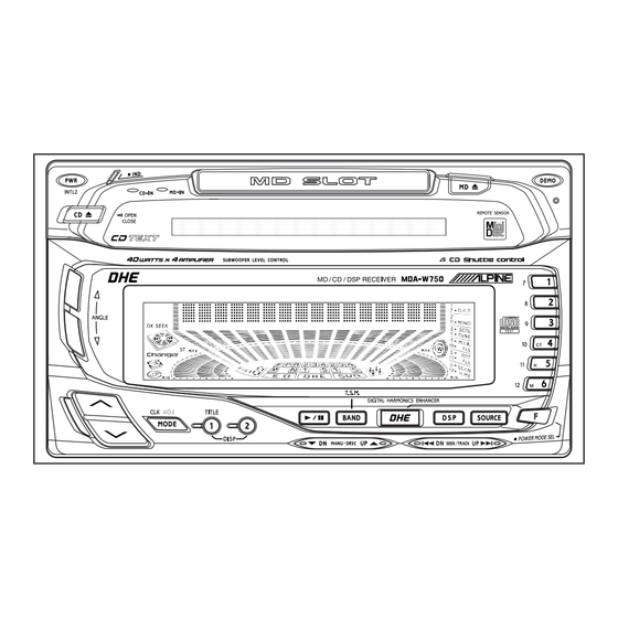 Alpine MDA-W750 Mode D'emploi