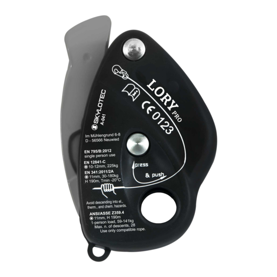 SKYLOTEC LORY PRO Instructions D'utilisation