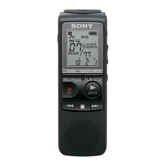 Sony IC Recorder ICD-PX820 Guide De Démarrage Rapide