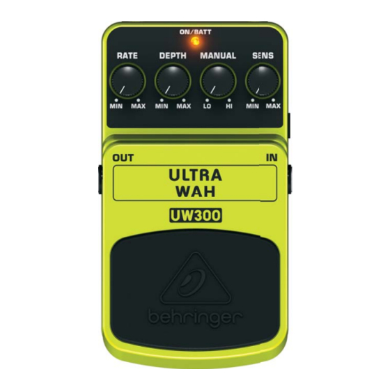 Behringer ULTRA WAH UW300 Mode D'emploi