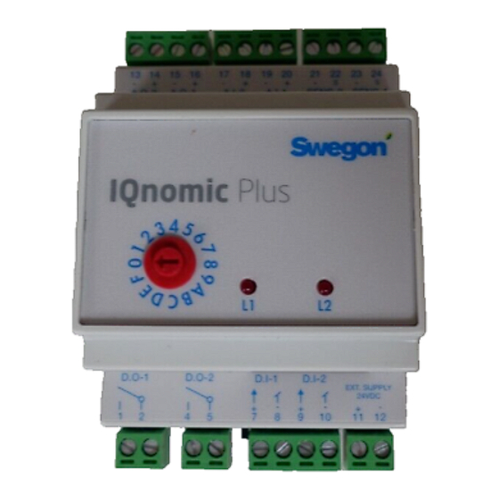 Swegon IQnomic plus Mode D'emploi