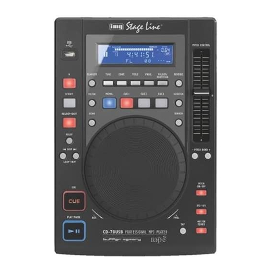 IMG STAGELINE CD-70DJ Mode D'emploi