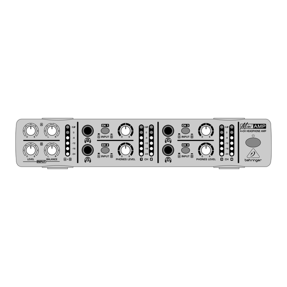 Behringer MINIAMP AMP800 Guide De Démarrage Rapide