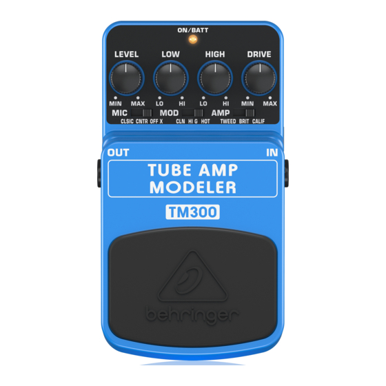 Behringer TM300 Mode D'emploi