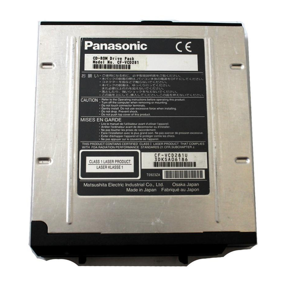 Panasonic CF-VCD281 Mode D'emploi