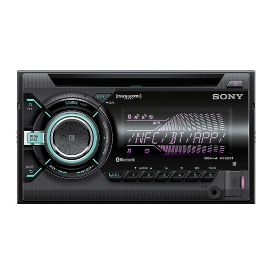 Sony WX-900BT Mode D'emploi