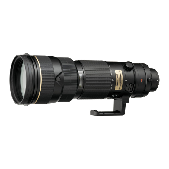 Nikon AF-S NIKKOR 200-400mm f/4G ED VR II Manuel D'utilisation