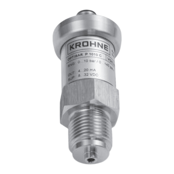 KROHNE OPTIBAR P 1010 C Manuel De Référence