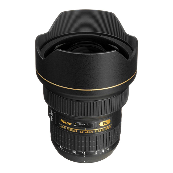 Nikon AF-S NIKKOR 14-24mm f/2.8 ED Manuel D'utilisation