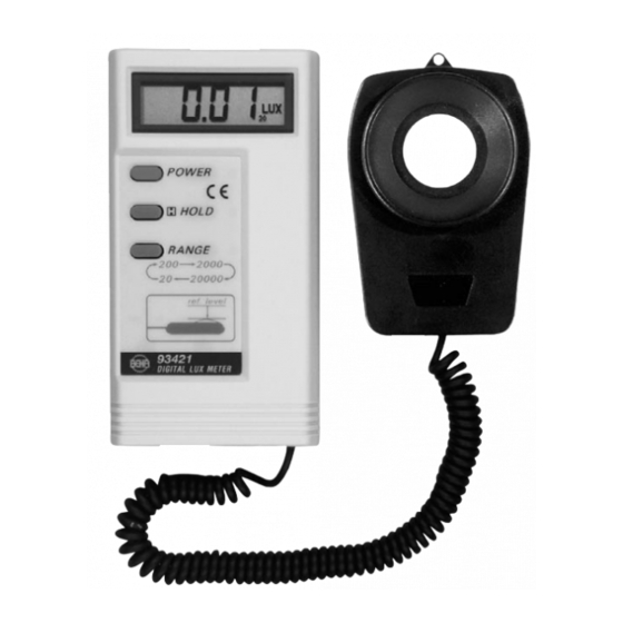 BEHA UNITEST Luxmeter 93408 Mode D'emploi