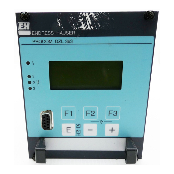 Endress+Hauser procom DZL 363 Manuel De Mise En Service