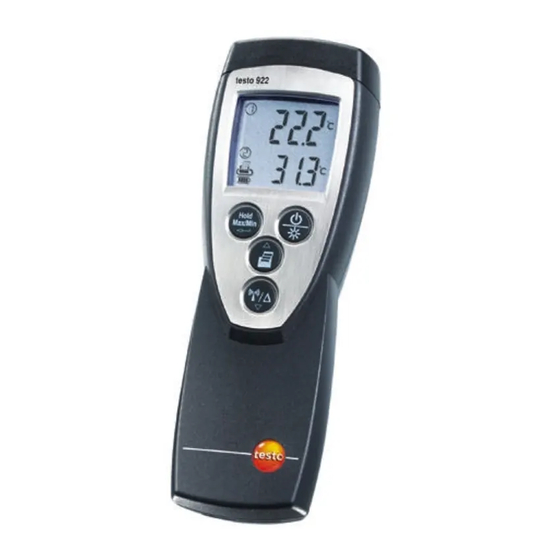 TESTO 922 Mode D'emploi