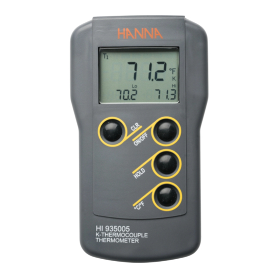 Hanna Instruments HI 935005 Manuel D'utilisation