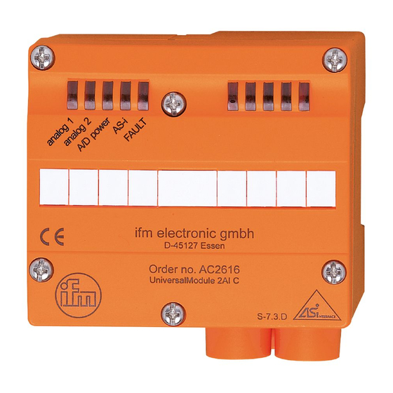 IFM Electronic AS interface AC2616 Notice De Montage