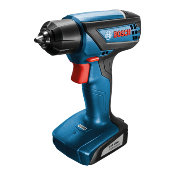 Bosch GSR 1000 Notice Originale
