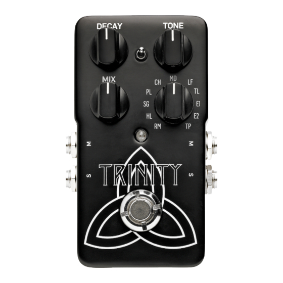 TC Electronic Trinity Reverb Mode D'emploi