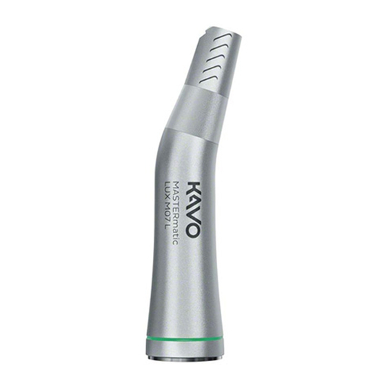 KaVo MASTERmatic LUX M07 L Mode D'emploi