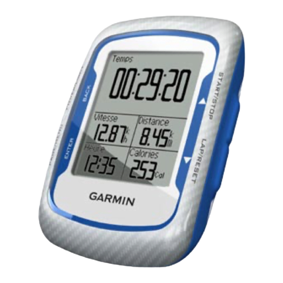 Garmin Edge 500 Manuel De Demarrage Rapide