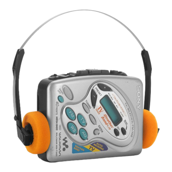 Sony WALKMAN WM-FX481 Mode D'emploi