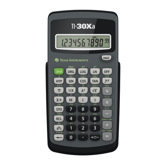 Texas Instruments TI-30Xa Mode D'emploi