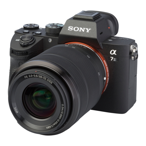 Sony a7 III Mode D'emploi