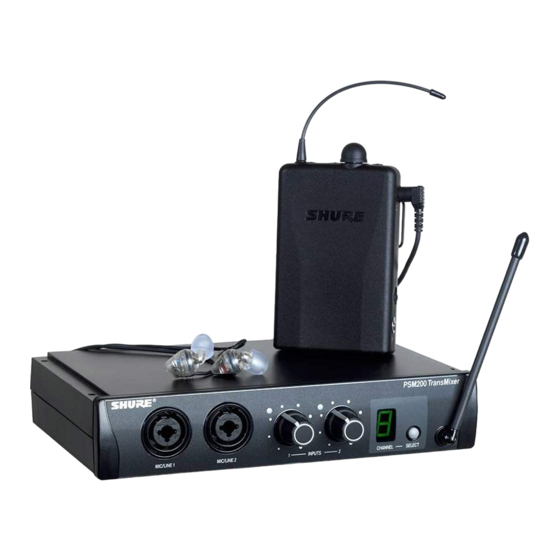 Shure PSM200 Guide D'utilisation