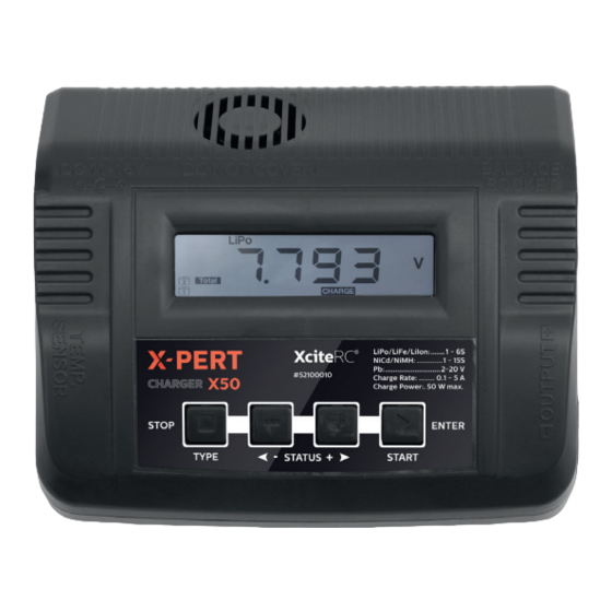 XciteRC X-pert Charger X50 Mode D'emploi