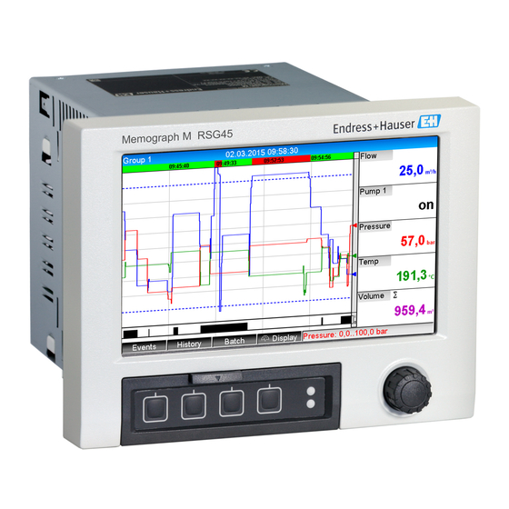 Endress+Hauser Memograph M Mode D'emploi