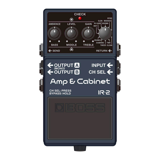 Boss Amp & Cabinet IR-2 Manuels