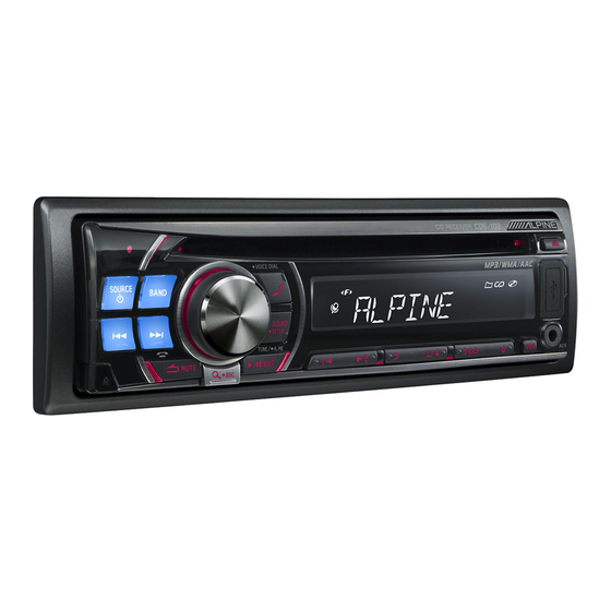 Alpine CDE-102 Mode D'emploi