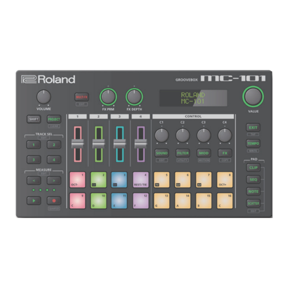 Roland GROOVEBOX mc-101 Mode D'emploi