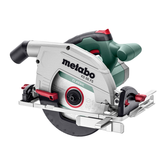 Metabo KS 66 FS Manuels