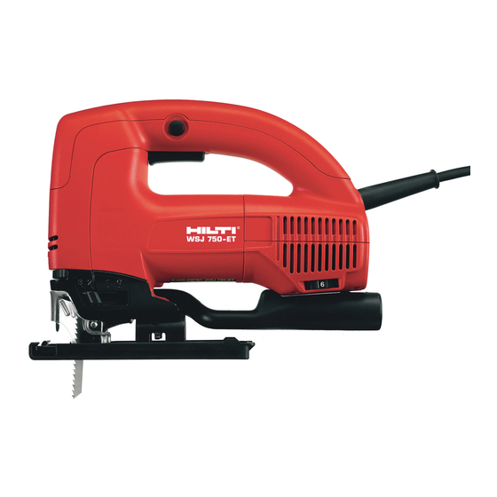 Hilti WSJ 750-ET Manuels