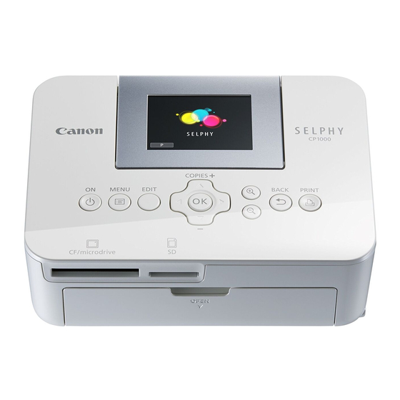 Canon Selphy CP1000 Guide D'utilisation