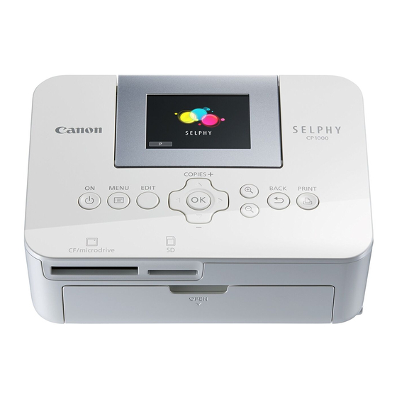 Canon Selphy CP1000 Guide De Mise En Route