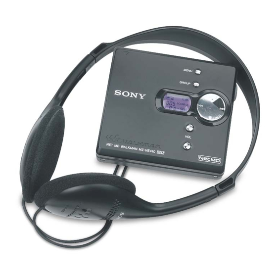 Sony MZ-NE410 Mode D'emploi